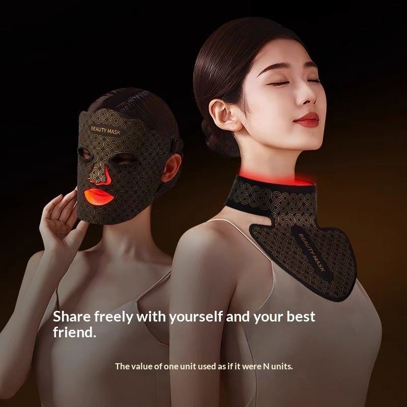 Close-up of Recore silicone LED facial mask displaying light emission nodes