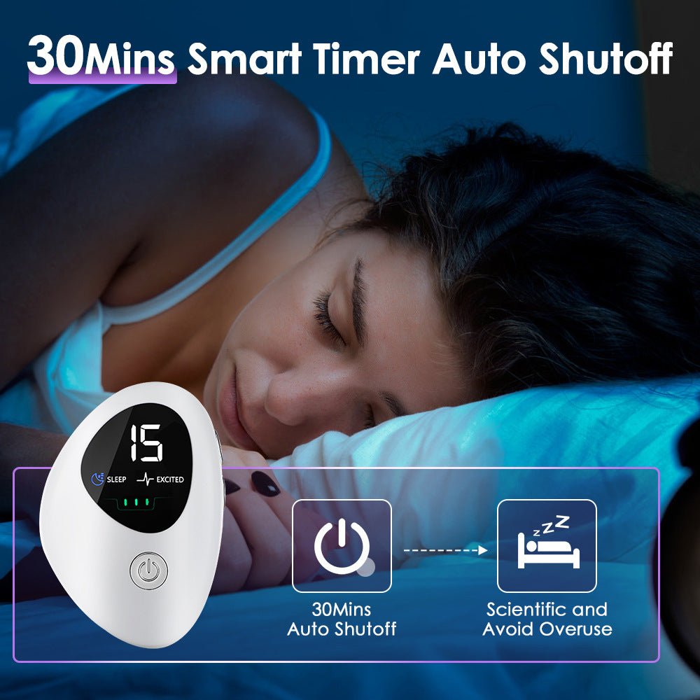 Recore EMS handheld sleep helper showing ergonomic palm design and controls