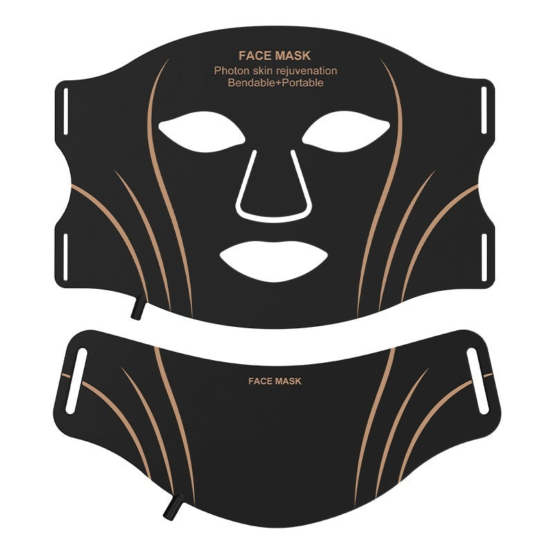 Close-up of Recore LED beauty mask emitting photon red light therapy