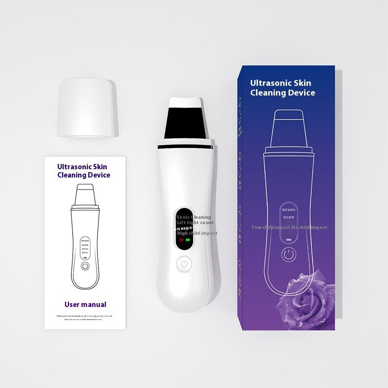 Recore ultrasonic skin cleaner blackhead remover spatula in action