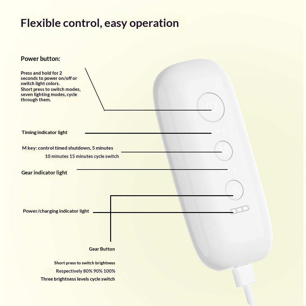 Close-up of Recore silicone photon beauty device emitting skin rejuvenation lights